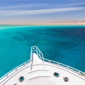 cruise yacht bow in clear water near a coral reef red sea egypt 1