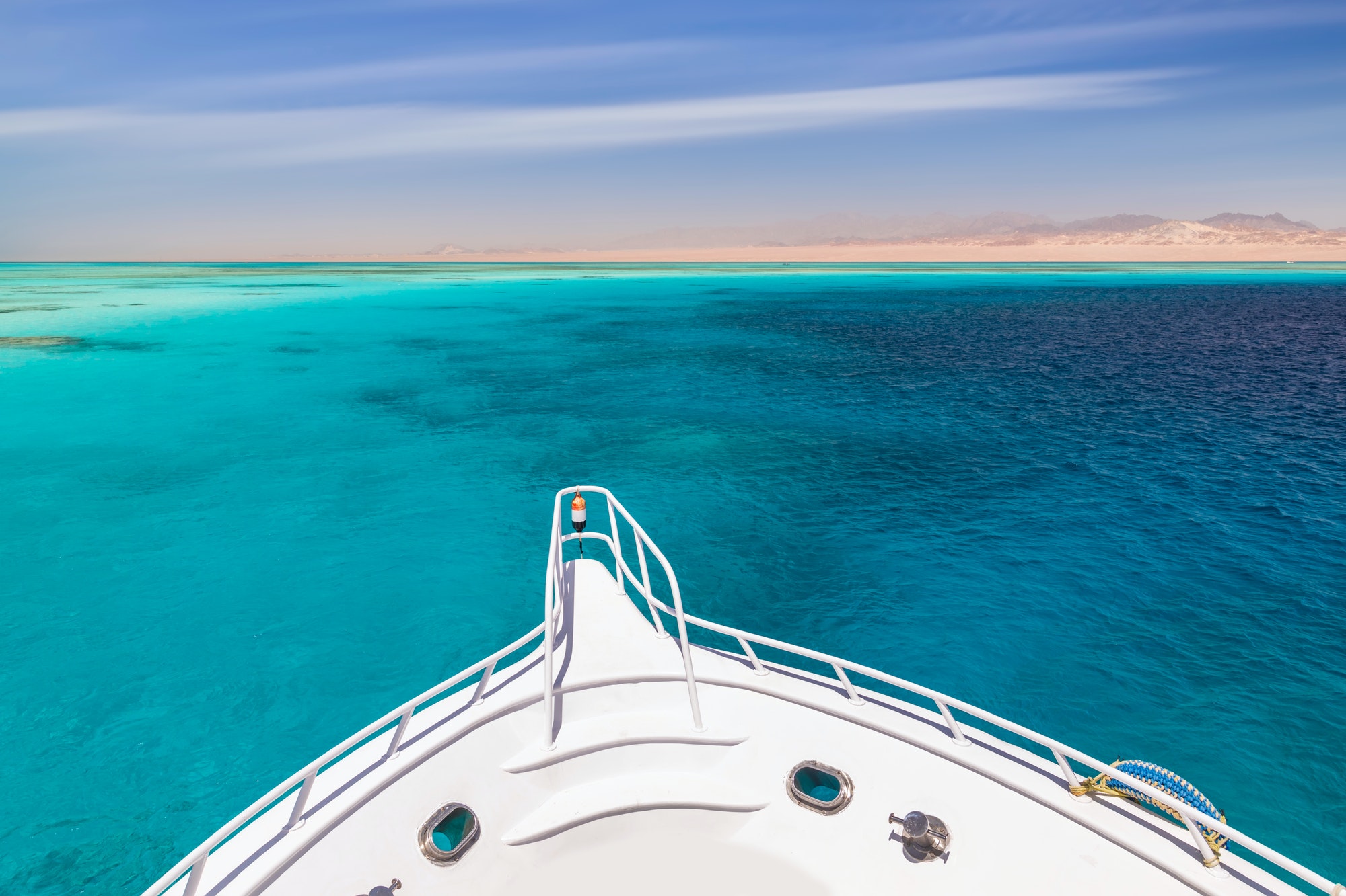cruise yacht bow in clear water near a coral reef red sea egypt 1