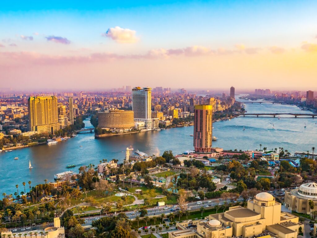 Jak zaplanować idealne wakacje w Egipcie krok po kroku 6 Panorama of Cairo cityscape taken during the sunset from the famous Cairo tower Cairo Egypt 2 1024x768 1